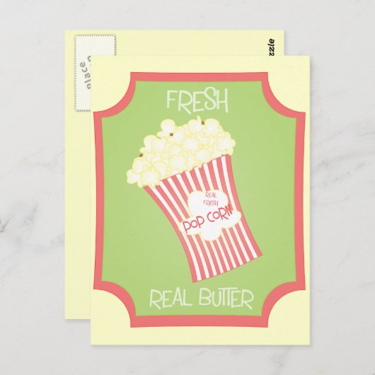 Fresh Popcorn Postkarte (Vorne/Hinten)