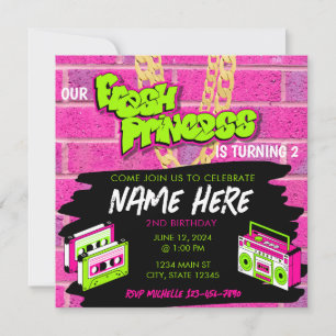 Fresh Princess Birthday Einladung
