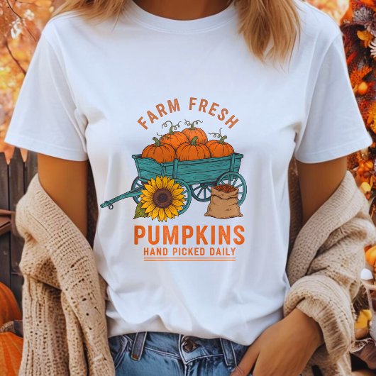 Fresh Pumpkin Bauern Halloween Pumpkins Cart T-Shirt
