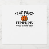 Fresh Pumpkins Äpfel Hayrides Cider Thanksgi Schaumweinetikett (Einzelnes Label)