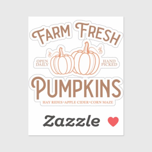 Fresh Pumpkins Fall Aufkleber (Blatt)