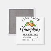 Fresh Pumpkins Fall Halloween Retro Magnet (Vorderseite/Rückseite)