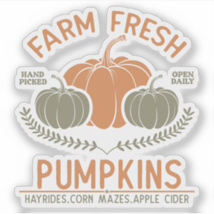 Fresh Pumpkins Hand Pickup Aufkleber