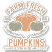 Fresh Pumpkins | Hand Pickup Aufkleber (Vorderseite)