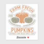 Fresh Pumpkins | Hand Pickup Aufkleber (Blatt)
