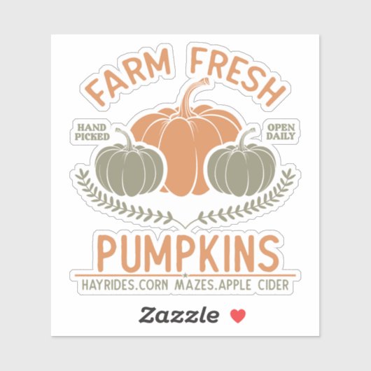 Fresh Pumpkins | Hand Pickup Aufkleber (Blatt)