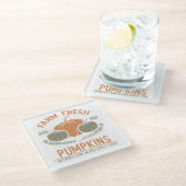 Fresh Pumpkins | Hand Pickup Glasuntersetzer (Schrägansicht)