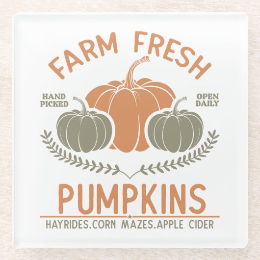 Fresh Pumpkins | Hand Pickup Glasuntersetzer (Vorderseite)