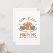 Fresh Pumpkins | Hand Pickup Karte (Vorderseite/Rückseite Beispiel)