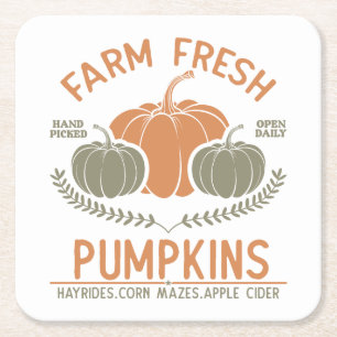 Fresh Pumpkins   Hand Pickup Rechteckiger Pappuntersetzer