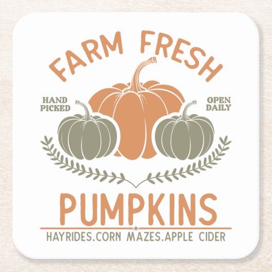 Fresh Pumpkins | Hand Pickup Rechteckiger Pappuntersetzer (Vorderseite)