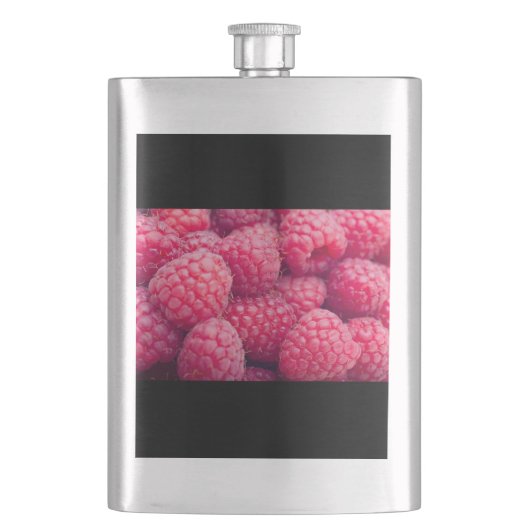 Fresh raspberries flachmann (Vorderseite)