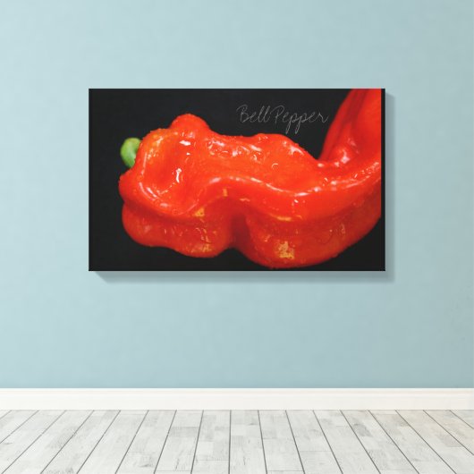 Fresh Red Bell Pepper Leinwanddruck (Insitu (Holzboden))