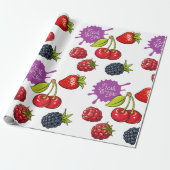 Fresh Red Berries and Cherries Geschenkpapier (Ungerollt)