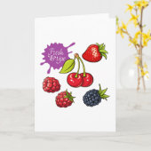 Fresh Red Berries and Cherries Karte (Gelbe Blume)