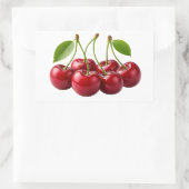 Fresh Red Cherries With Green Leaves Sticker (Tasche)
