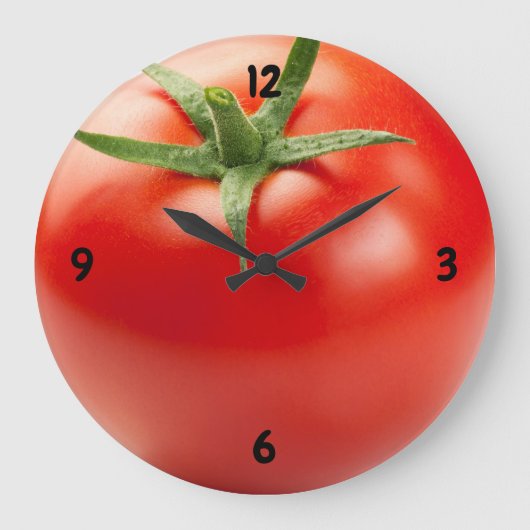 Fresh Red Tomato Isolated On White Background Große Wanduhr (Vorderseite)