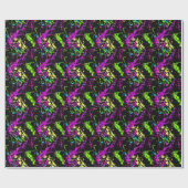 Fresh Retro Neon Paint Spritzer Geschenkpapier (Flach)