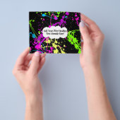 Fresh Retro Neon Paint Spritzer on Black Flyer (Gruppe)