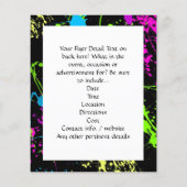 Fresh Retro Neon Paint Spritzer on Black Flyer (Hinten)