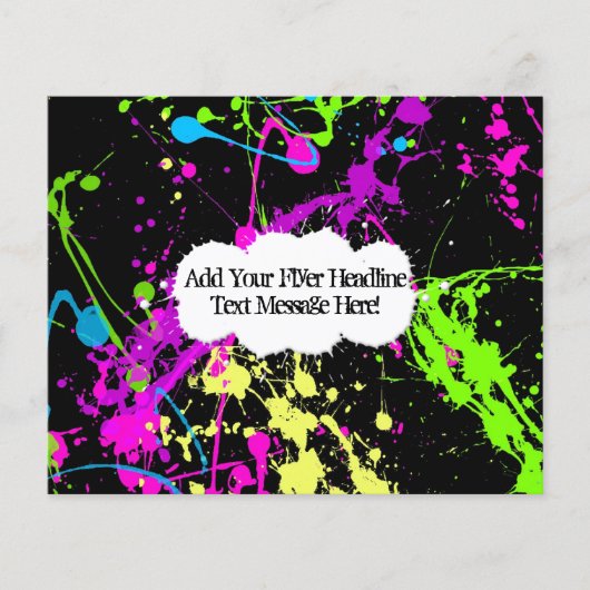 Fresh Retro Neon Paint Spritzer on Black Flyer (Vorne)