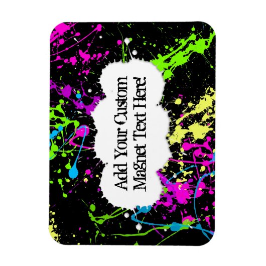 Fresh Retro Neon Paint Spritzer on Black Magnet (Vertikal)