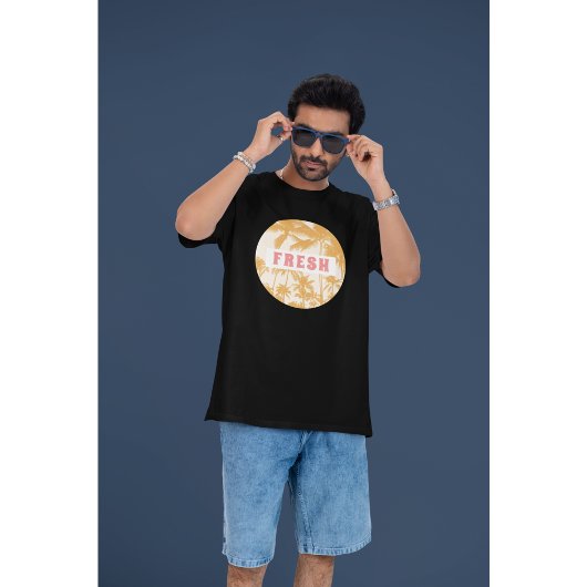 Fresh Retro Typography Aesthetic Palm Graphic T-Shirt