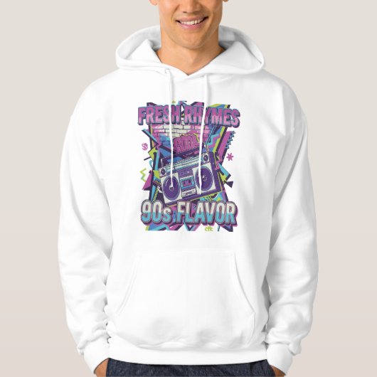 Fresh Rhymes 90s Flavor Retro Hip Hop Design - Boo Hoodie (Vorderseite)