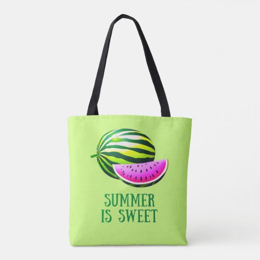 Fresh, Ripe Watermelon with Summer Vibes Tasche (Rückseite)
