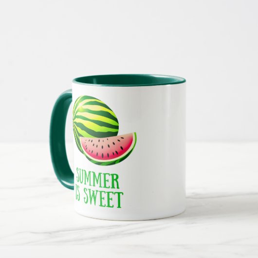 Fresh, Ripe Watermelon with Summer Vibes Tasse (Vorderseite Links)
