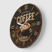 Fresh Roasted Coffee Große Wanduhr (Winkel)