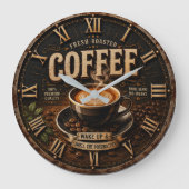 Fresh Roasted Coffee Große Wanduhr (Vorderseite)