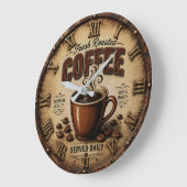 Fresh Roasted Coffee Große Wanduhr (Winkel)