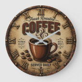 Fresh Roasted Coffee Große Wanduhr (Vorderseite)