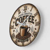 Fresh Roasted Coffee Große Wanduhr (Winkel)
