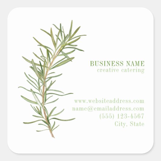 FRESH ROSEMARY Biz ID Small Square Stickers (Vorderseite)
