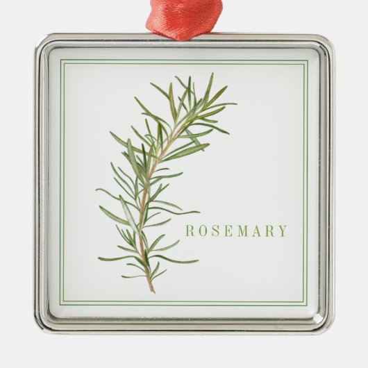 FRESH ROSEMARY Premium Square Ornament (Vorne)
