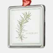 FRESH ROSEMARY Premium Square Ornament Aus Metall (Links)