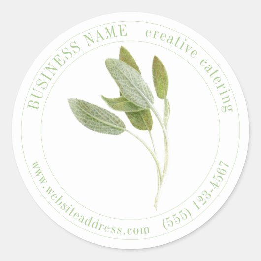 FRESH SAGE Biz ID Large Round Stickers (Vorderseite)