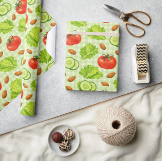 Fresh Salad Vegetable Pattern Geschenkpapier