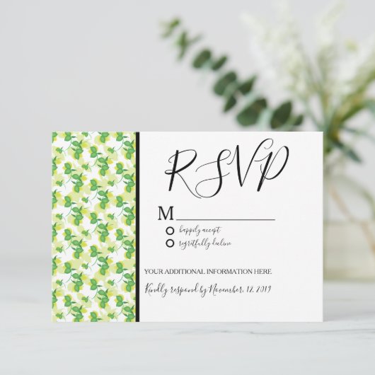 Fresh Silo Lemon Limon Seamless Pattern Hochzeit Einladung (Stehend Vorderseite)