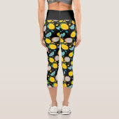 Fresh Slices Citron Lemon Muster Capri Leggings (Rückseite)