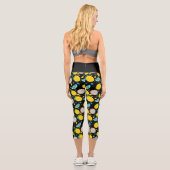 Fresh Slices Citron Lemon Muster Capri Leggings (Rückseite)