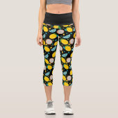 Fresh Slices Citron Lemon Muster Capri Leggings (Vorderseite)