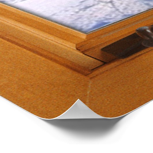 Fresh Snow Fall Square Imitats Illusion Poster (Ecke)