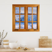 Fresh Snow Fall Square Imitats Illusion Poster (Küche)