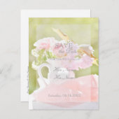 Fresh Spring Blume Bouquet Wedding Ankündigungspostkarte (Vorne/Hinten)