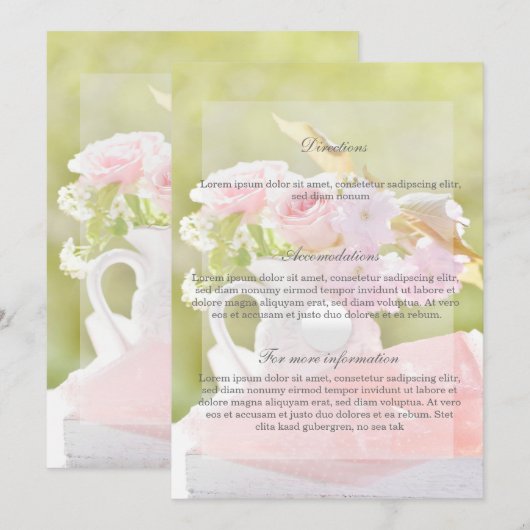 Fresh Spring Blume Bouquet Wedding Einladung (Vorne/Hinten)