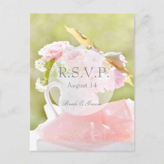 Fresh Spring Blume Bouquet Wedding RSVP Einladungspostkarte (Vorderseite)