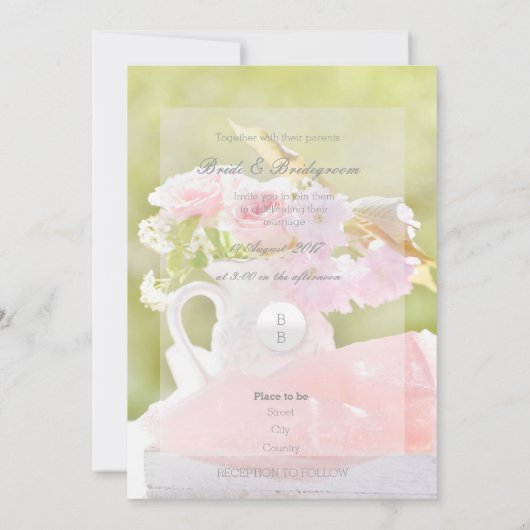 Fresh Spring Blume Bouquet Wedding Save The Date (Rückseite)